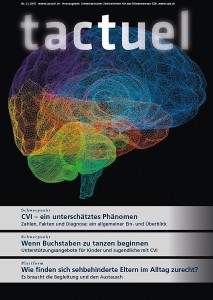 Titelseite tactuel 2/2015 - graphische Abbildung eines Gehirns