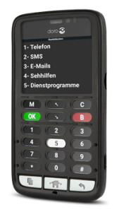 Ansicht des Tasten-Smartphonoes Doro