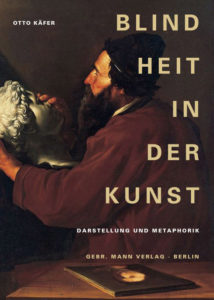 Cover des Buches Blindheit in der Kunst. Zeigt einen blinden Mann, der eine Büste ertastet.